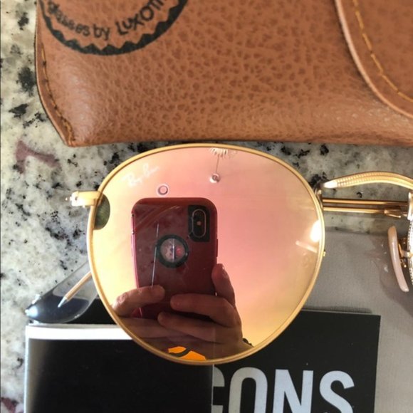 Rayban sunglasses round metal pink 50mm - Picture 3 of 6